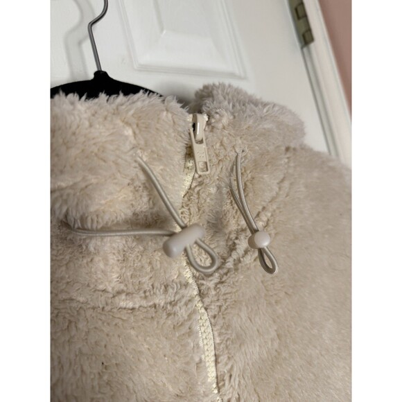 Women’s Teens XS Sherpa Zip-up Jacket w/ Hood Light Neutral - Picture 5 of 6